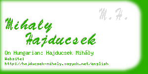 mihaly hajducsek business card