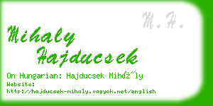 mihaly hajducsek business card